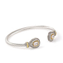 TWO TONE CLEAR CRYSTAL CLASSIC CABLE BRACELET