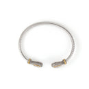 TWO TONE CLEAR CRYSTAL CLASSIC CABLE BRACELET