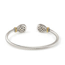 TWO TONE JET CRYSTAL CLASSIC CABLE BRACELET
