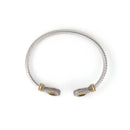 TWO TONE JET CRYSTAL CLASSIC CABLE BRACELET