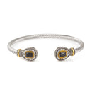 TWO TONE JET CRYSTAL CLASSIC CABLE BRACELET