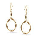 Gold Tube Beads Drop Earrings
