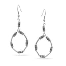 Silver Tube Beads Drop Earrings