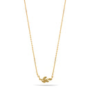 Gold Small Leaf Pendant Adjustable Length Short Chain Necklace