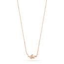 Rose Gold Small Leaf Pendant Adjustable Length Short Chain Necklace