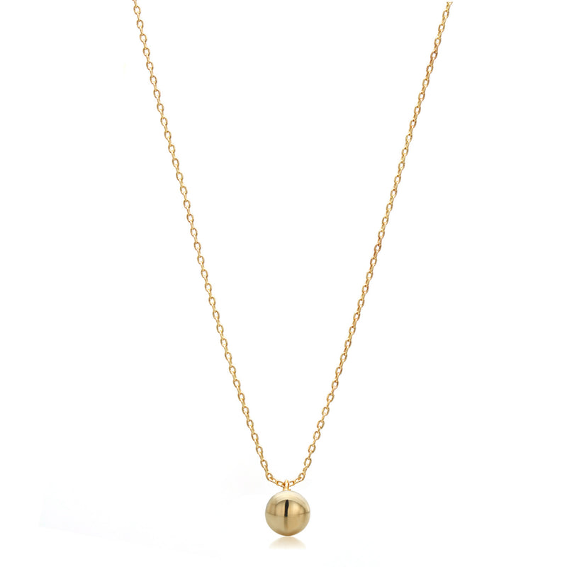 Gold Small Round Pendant Adjustable Length Short Chain Necklace