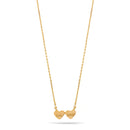 Mr And Mrs Double Heart Gold Pendant Adjustable Length Short Chain Necklace