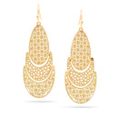 Gold Teardrop Filigree Post Earrings