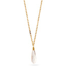 Faceted Teardrop Crystal Pendant Circle Adjustable Length Chain Necklace