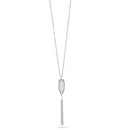 Rhodium Pendant Adjustable Length Chain Tassel Necklace