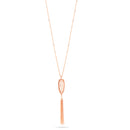 Rose Gold Pendant Adjustable Length Chain Tassel Necklace