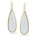Gold Teardrop Glitter Drop Earrings 
