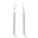 Silver Sand Glitter Drop Earrings