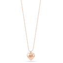 Rose Gold Heart Pendant Adjustable Length Ball Chain Necklace
