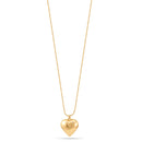 Gold Heart Pendant Adjustable Length Ball Chain Necklace