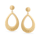 Gold Stripe Teardrop Post Earrings