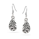 Silver Filigree Teardrop Dangle Earrings