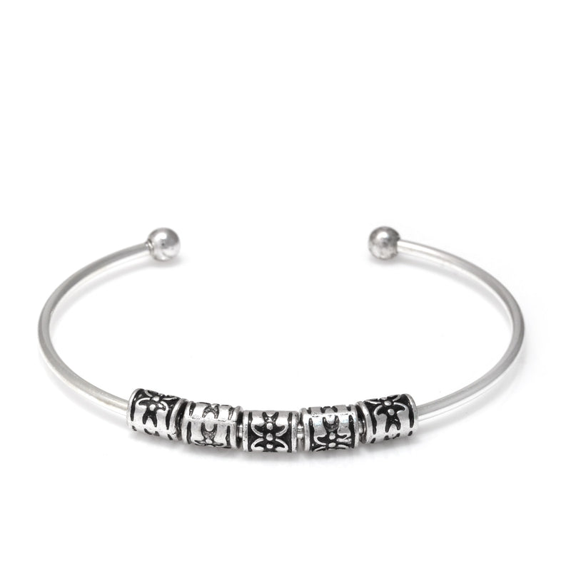 Silver Beads Cuff Bracelet