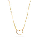 Gold Small Heart Crystal Pendant Adjustable Length Chain Necklace