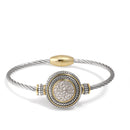 Premium Quality Crystal Pave Two Tone Magnetic Clasp Bracelet