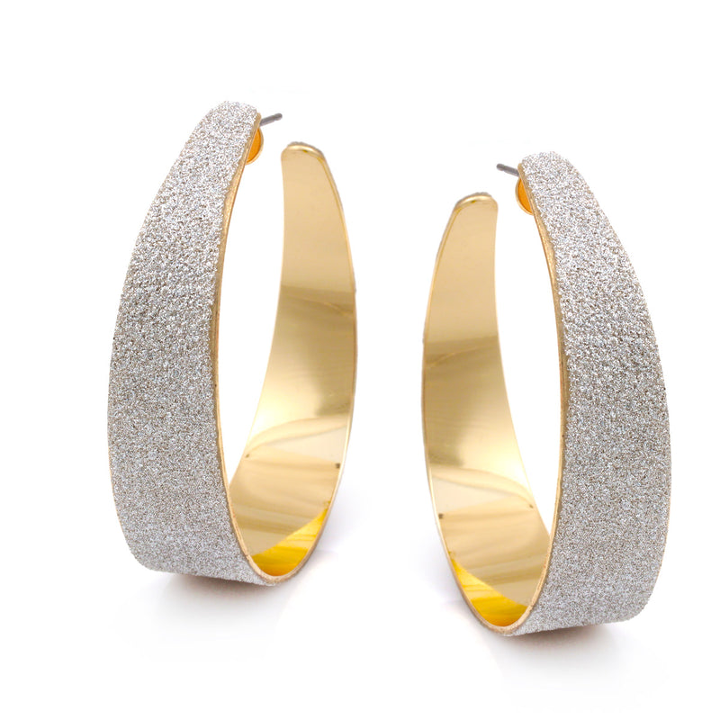 Gold Silver Sanded Post Earrings