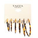 Tortoise Shell Acetate Resin Set Of 3 Gold Post Earrings