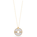 Gold Silver Sanded Round Pendant Adjustable Length Chain  Necklace