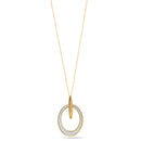 Gold Silver Sanded Oval Pendant Adjustable Length Chain Long Necklace
