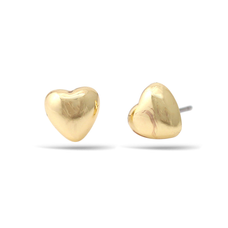  Gold Small Heart Stud Earrings