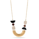 Gold Pendant With Mother Of Pearl Acetate Resin Adjustable Length Gold Chain Necklace