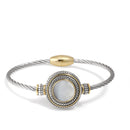 Premium Quality Two Tone Mother Of Pearl Twisted Rope  Magnetic Clasp Bracelet