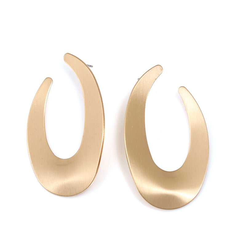 Matte Finished Gold Stud Earrings