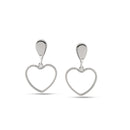 Silver Heart Drop Post Earrings
