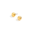 Gold Round 8 Mm Stud Earrings