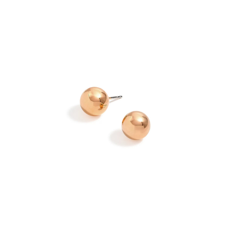 Rose Gold Round 8 Mm Stud Earrings
