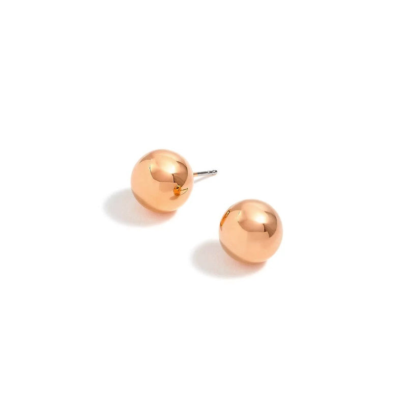 Rose Gold Round 12 Mm Stud Earrings
