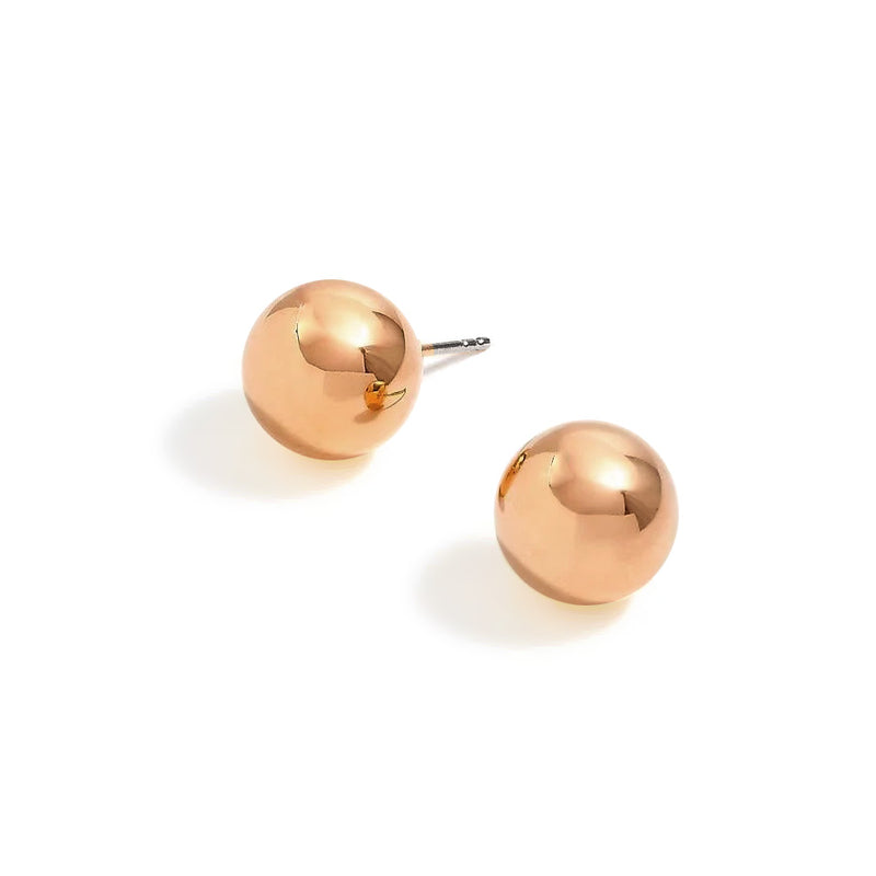 Rose Gold Round 16 Mm Stud Earrings
