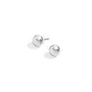 Rhodium Round 8 Mm Stud Earrings