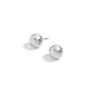 Rhodium Round 12 Mm Stud Earrings