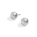 Rhodium Round 16 Mm Stud Earrings