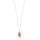 Red Evil Eye Hamsa Hand Pendant Adjustable Length Gold Chain Necklace