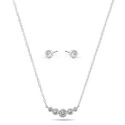 CRYSTAL SMALL PENDANT NECKLACE AND EARRINGS SET