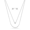 CRYSTAL BAR SMALL PENDANT NECKLACE AND EARRINGS SET