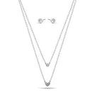 SMALL HEART PENDANT CRYSTAL  NECKLACE AND EARRINGS SET