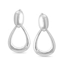 Rhodium Teardrop Clip-On Earrings