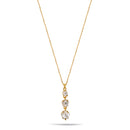 Gold Crystal Flower Pendant Adjustable Length Chain Necklace