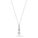 Silver Crystal Flower Pendant Adjustable Length Chain Necklace