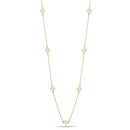 Gold Cream Round Epoxy Adjustable Length Long Necklace