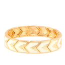 Gold Ivory Epoxy Stretch Bracelet