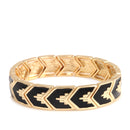 Gold Black Epoxy Stretch Bracelet